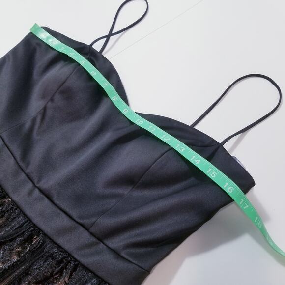 JS Collections Sateen Lace Sequins Black Cocktail Mini Dress - Picture 6 of 13